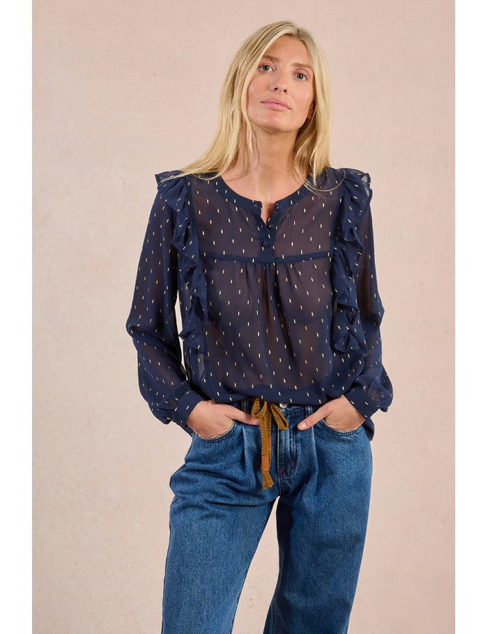 Molly Bracken Semi Transparent Polka Dot Blouse