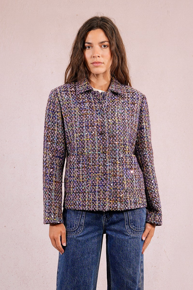 Molly Bracken Short Tweed Multi Jacket