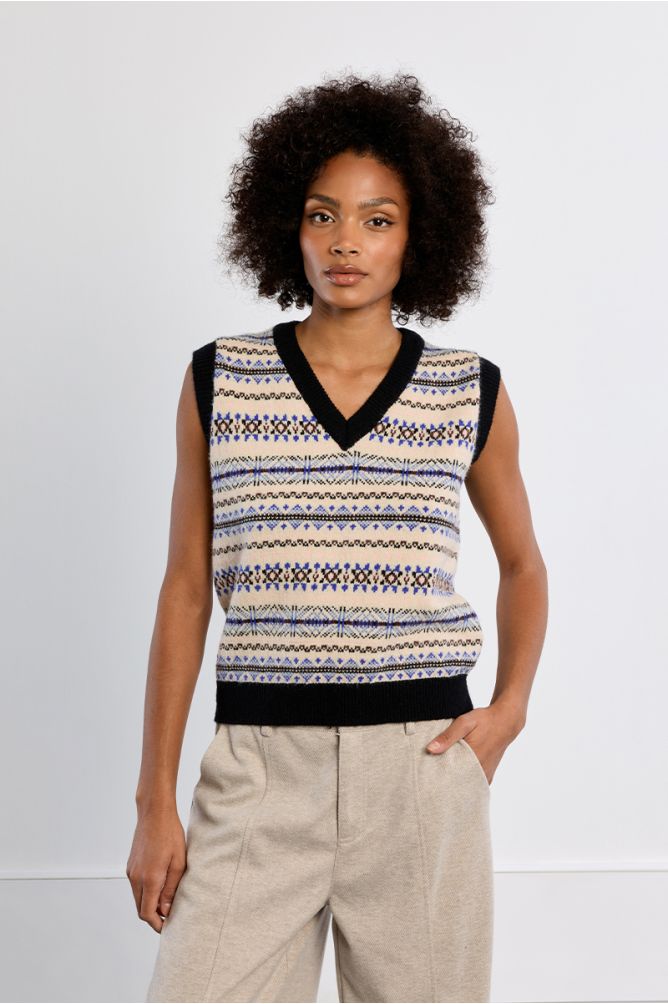 Molly Bracken Sleeveless OFF White Sweater