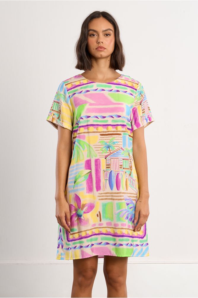 Molly Bracken Surf Print T Shirt Dress