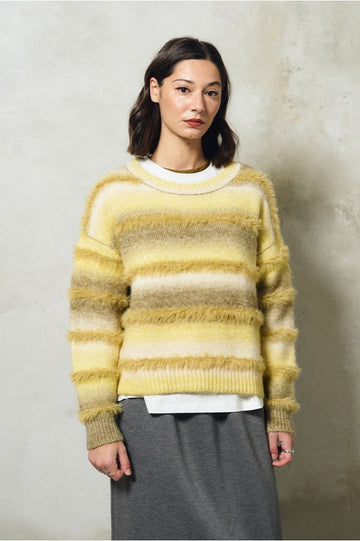 Molly Bracken Tie Dye Lime Green Sweater