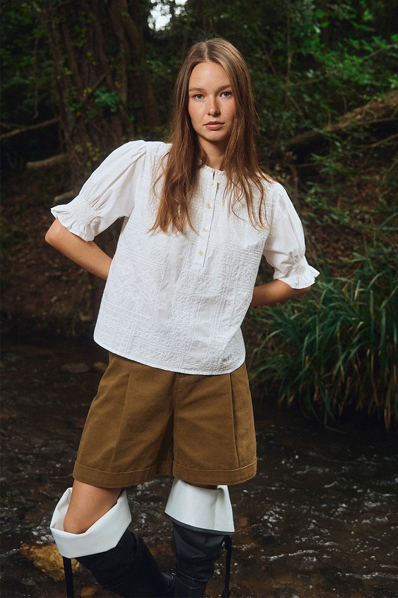 Molly Bracken Whhite Cotton Blouse