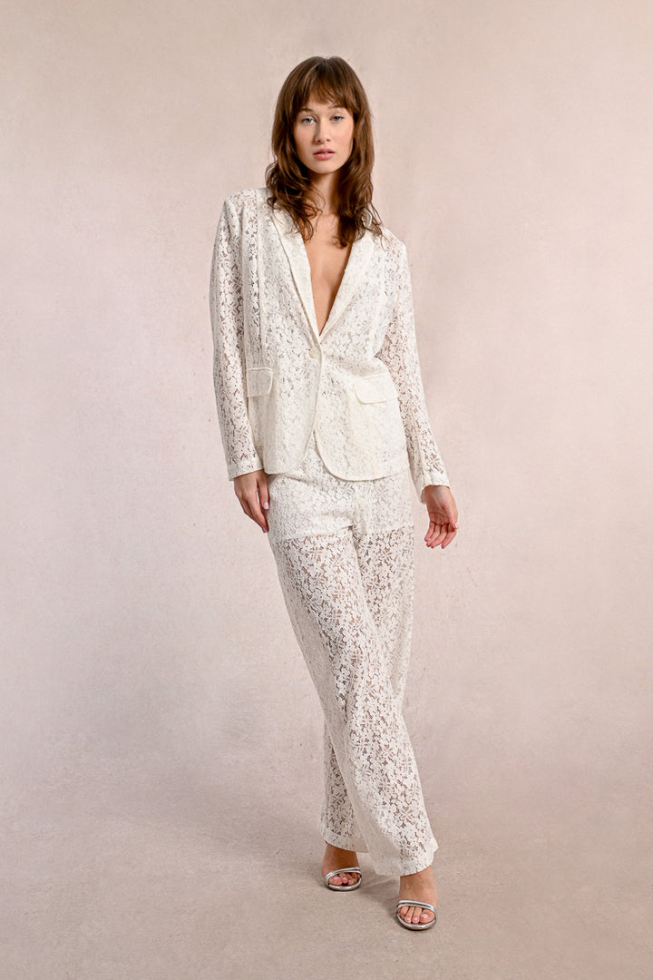 Molly Bracken White Ladies Woven Pants