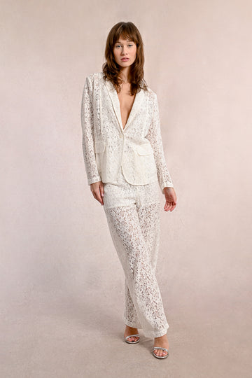 Molly Bracken White Ladies Woven Pants