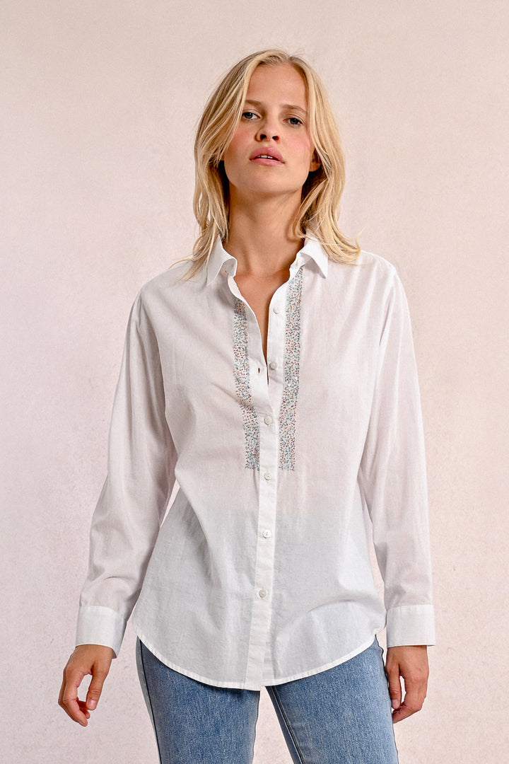 Molly Bracken White Ladies Woven Shirt