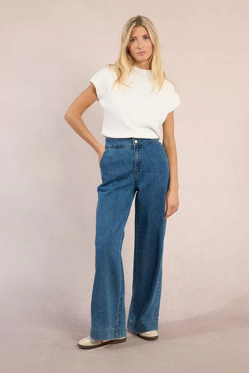 Molly Bracken Wide Leg Blue Jeans