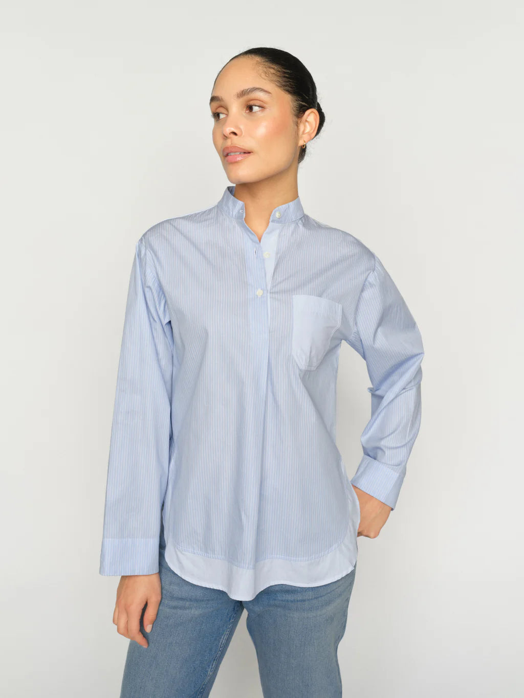 Mos Mosh Brunnera Blue Bronwyn Stripe Shirt
