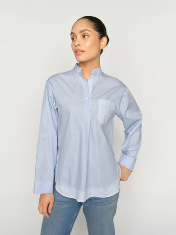 Mos Mosh Brunnera Blue Bronwyn Stripe Shirt