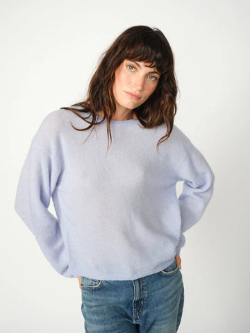 Mos Mosh Brunnera Blue Mape O-Neck Knit