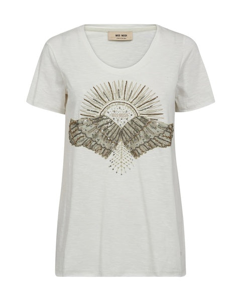 Mos Mosh Celadon Tint Nadine O-SS Deco Tee