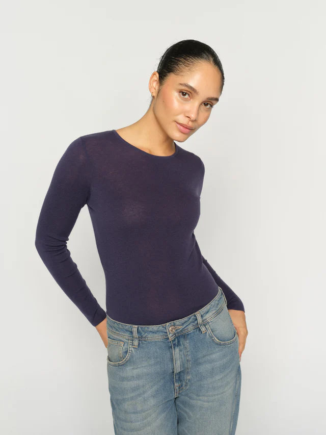 Mos Mosh Crown Blue Bouch O-Neck Knit