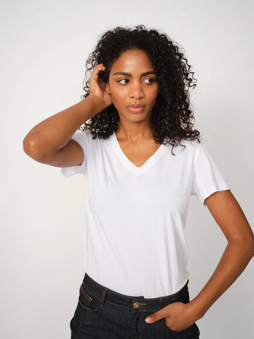 Mos Mosh Dala  White V-SS Basic Tee