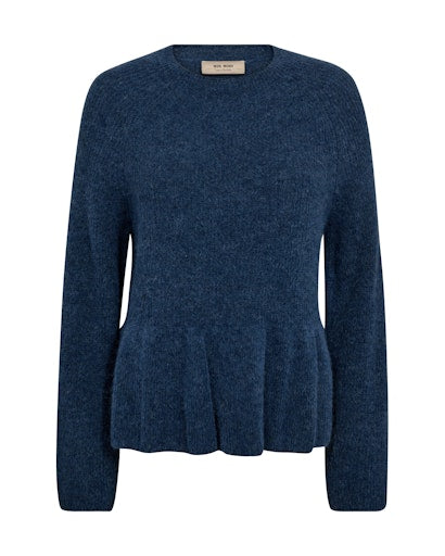 Mos Mosh Ensign Blue Thora O-Neck Frill Knit