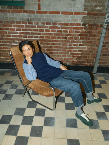 Mos Mosh Juella Maritime Blue Knitted Shirt Top