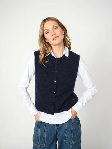 Mos Mosh Maritime Blue Almine Thora Knit Vest