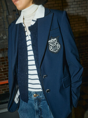 Mos Mosh Maritime Blue Marjurie Piet Blazer