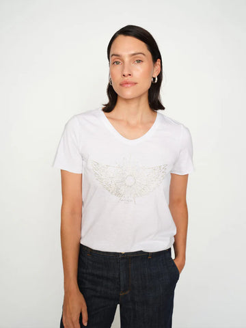 Mos Mosh White Gethi O-SS Glam Tee