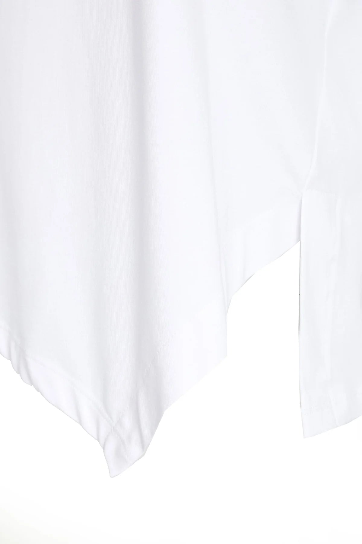 Naya White Jersey  Round Neck Top With Cut Out Detail At Hem