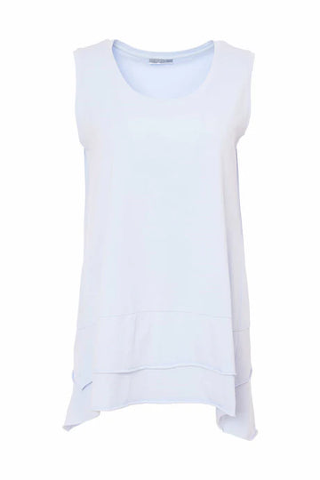 Naya White Cami With Raw Hemband And Vent In Back Panel