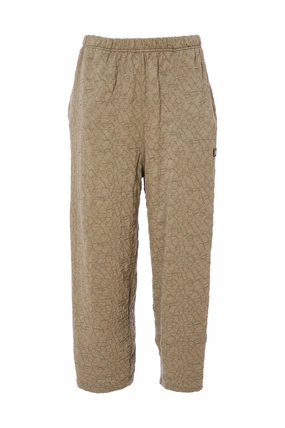 Naya Army Green Embossed Crop Trouser With Elasticated Waist