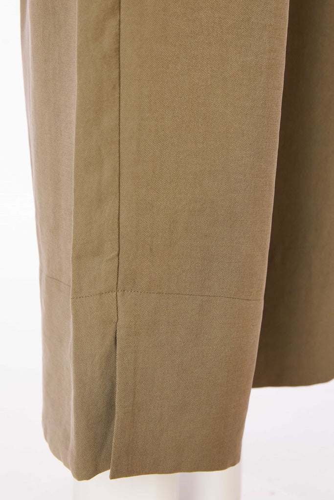 Naya Army Wide Leg Trouser With Slit At Hem