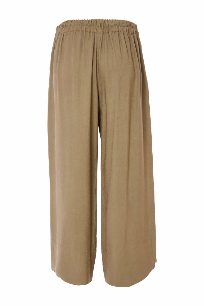 Naya Army Wide Leg Trouser With Slit At Hem