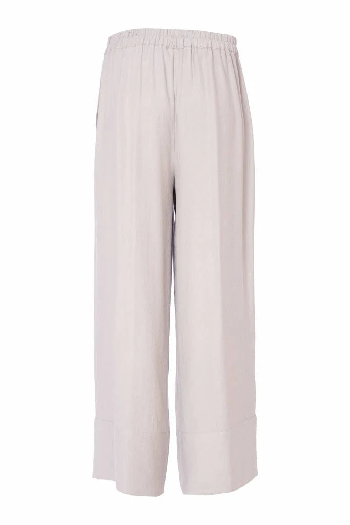 Naya Silver Wide Leg Trouser With Band At Hem