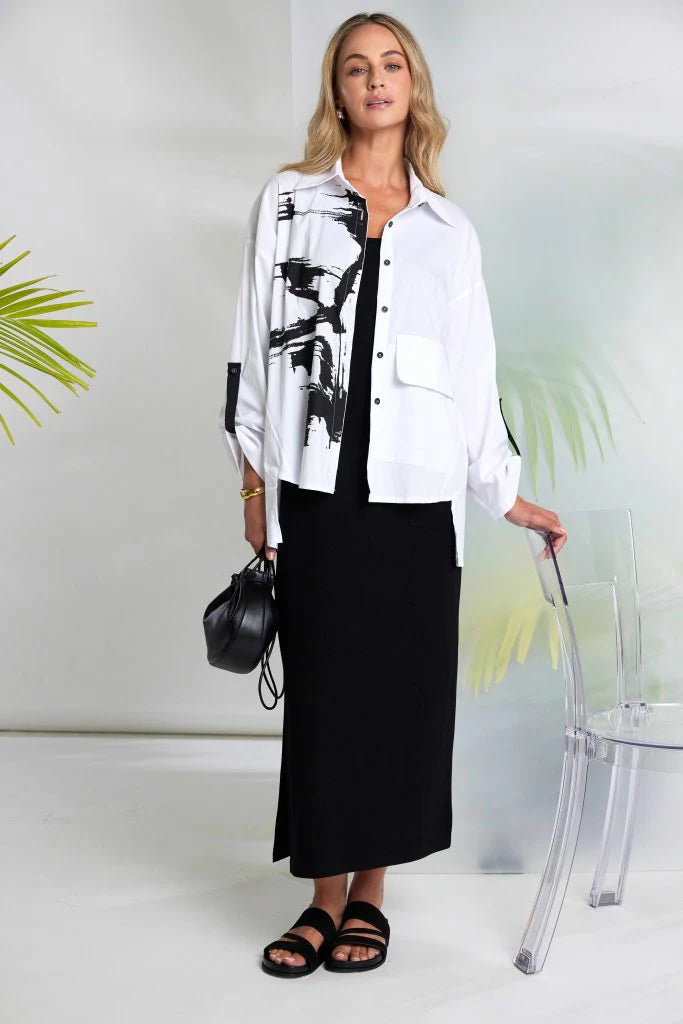 Naya Basic Layering Jersey Dress with Pocket Detail - Black