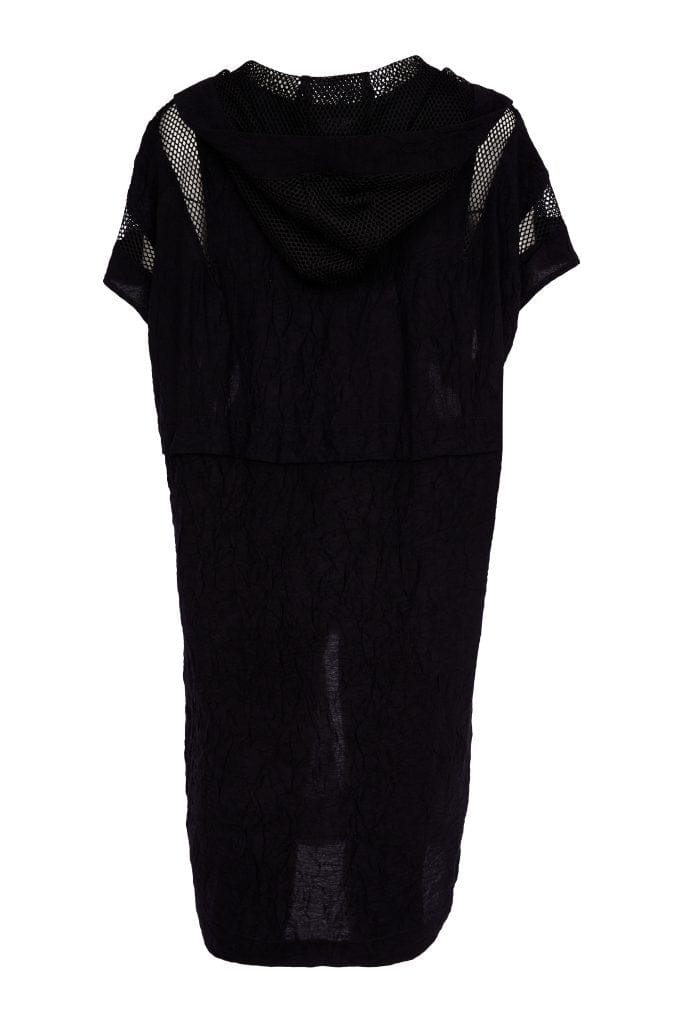 Naya Long Line Hooded Jacket With Mesh Insets