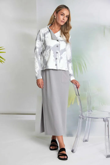 Naya Graphic Print Button Through Top With Contrast Inner Collar