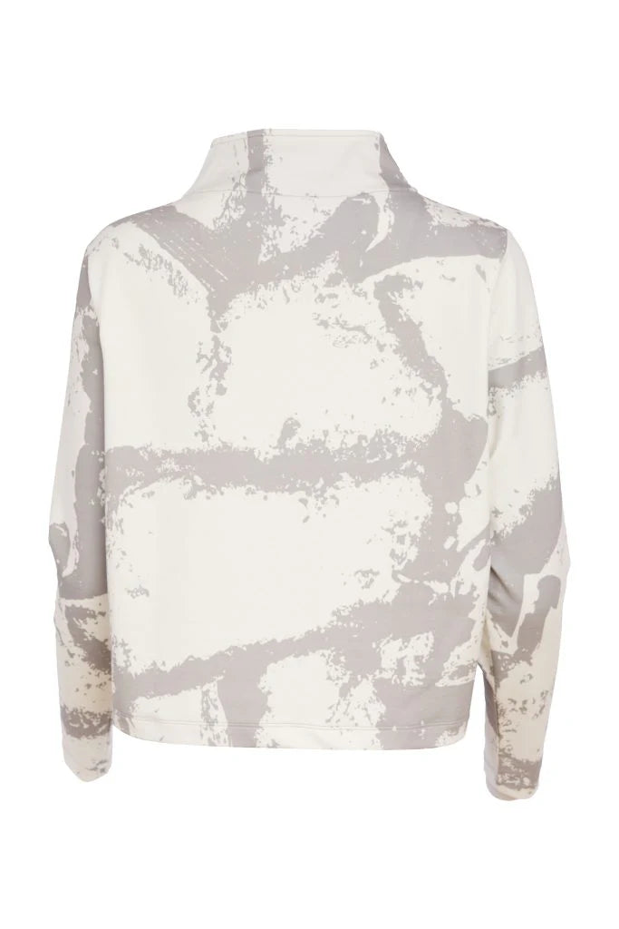 Naya Graphic Print Button Through Top With Contrast Inner Collar