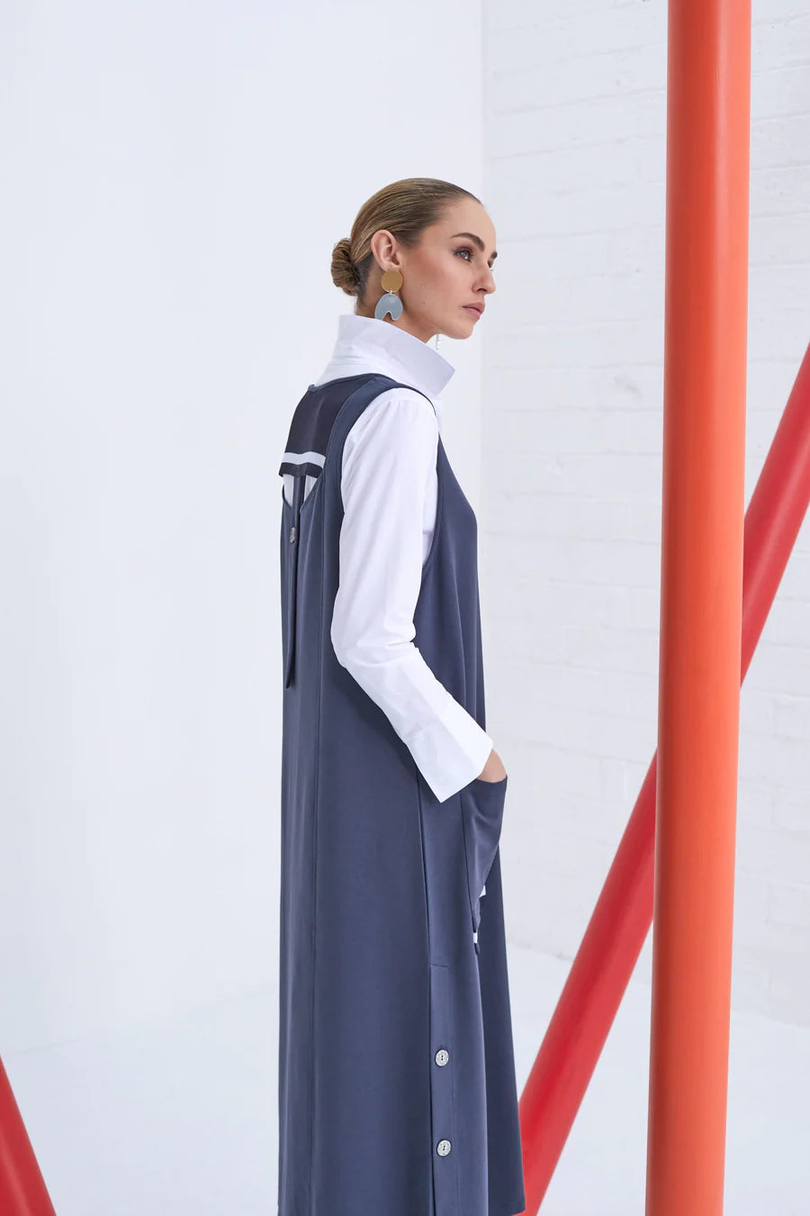 Naya White Cuff Collar Top