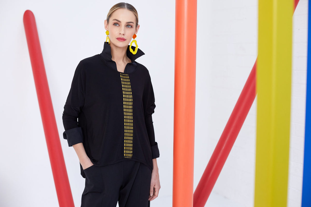 Naya Top With Contrast Band At Front