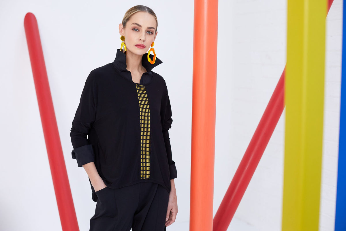 Naya Top With Contrast Band At Front