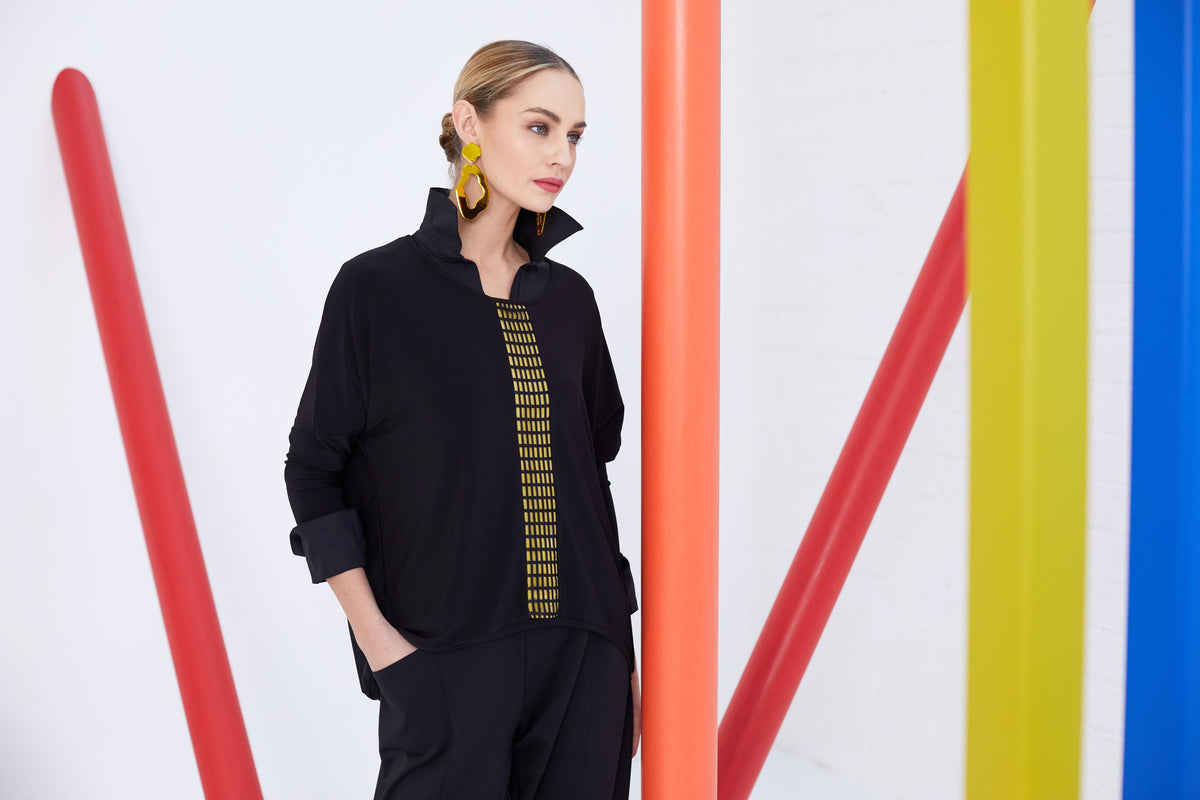 Naya Top With Contrast Band At Front