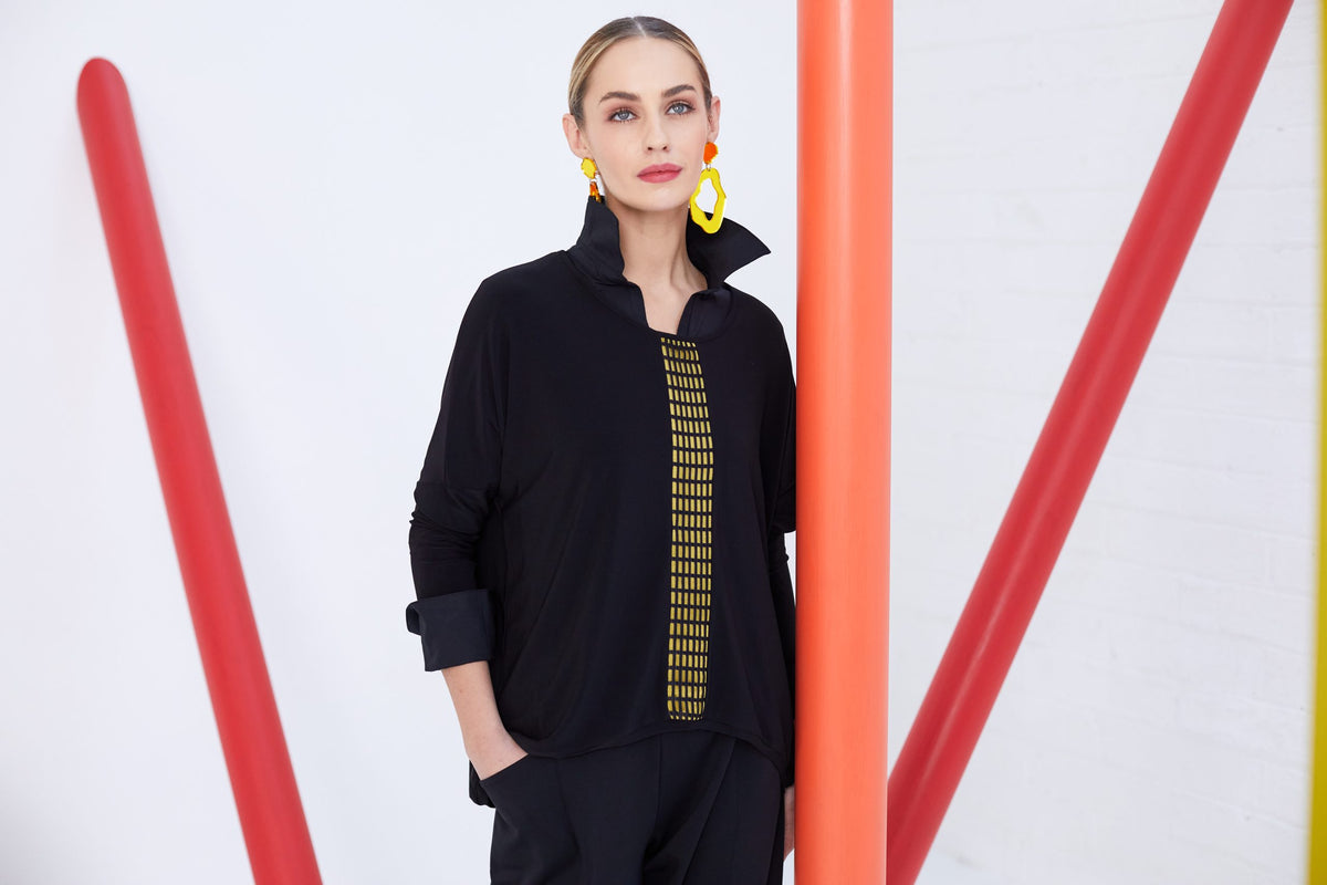 Naya Top With Contrast Band At Front