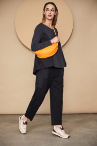 Naya Anthracite Top With Contrast Side Panel And Drawstring