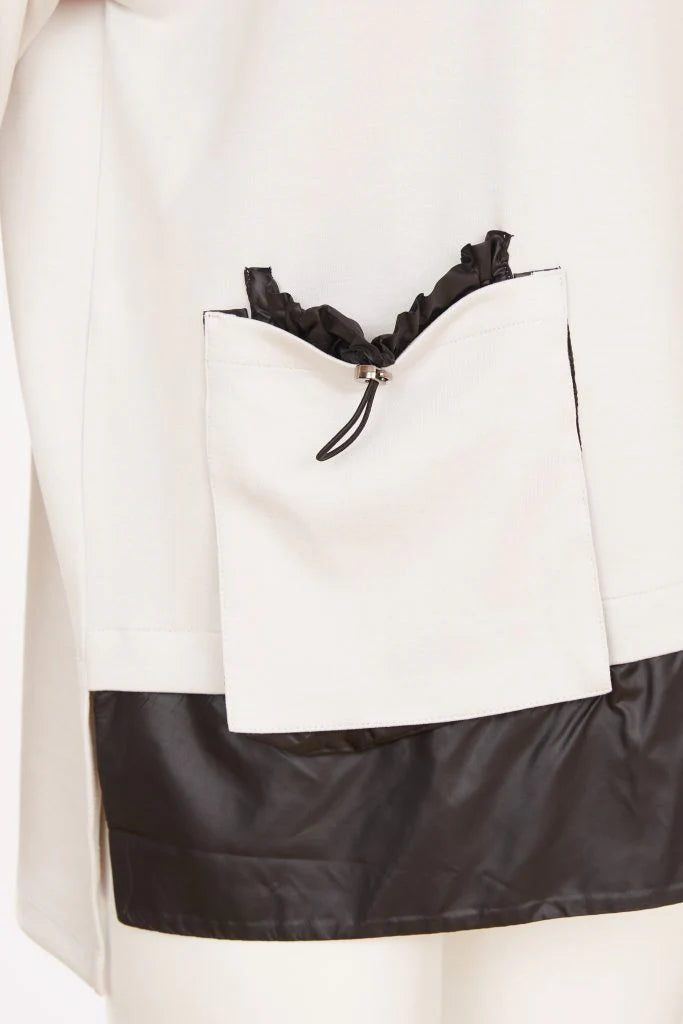 Naya Sand High Neck Top With Pocket And Contrast Hemband