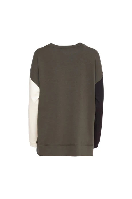 Naya Forest/Black Block Colour Sweatshirt