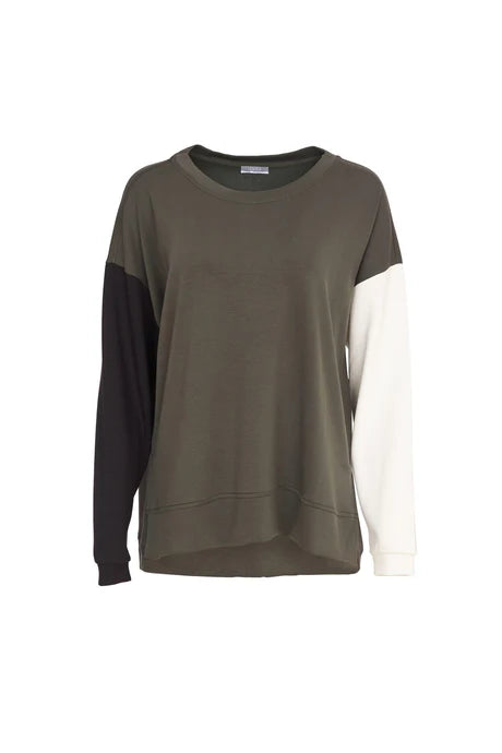 Naya Forest/Black Block Colour Sweatshirt