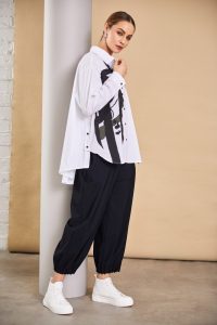 Naya White Placement Print Shirt