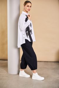 Naya White Placement Print Shirt