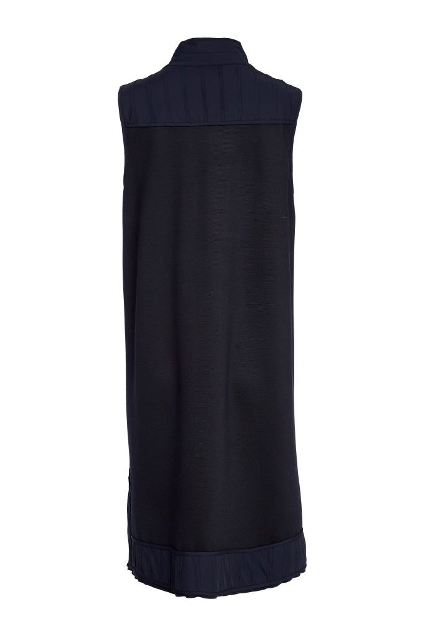 Naya Black Long Line Waistcoat With Contrast Panels And Side Slit