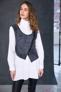 Naya Two Piece Shirt With Wrap Top And Zip Detail