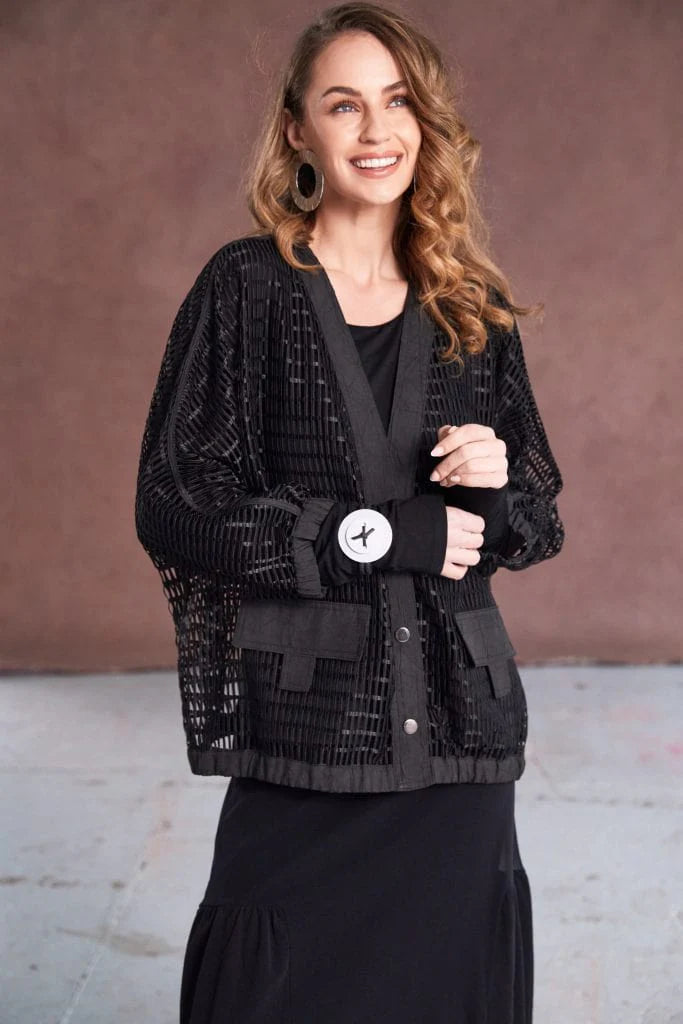 Naya Black Loose Weave Jacket