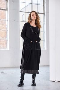 Naya Round Neck dress With Loose Pocket And Contrast Panels
