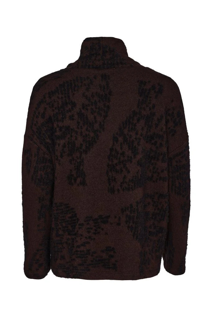 Naya Brown Funnel Neck Knit