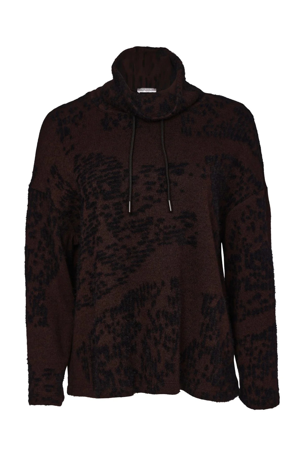 Naya Brown Funnel Neck Knit