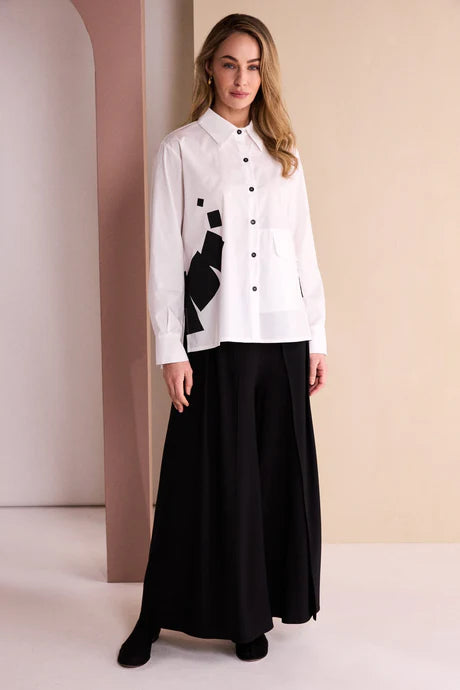 Naya Placement Print Shirt With Contrast Trim