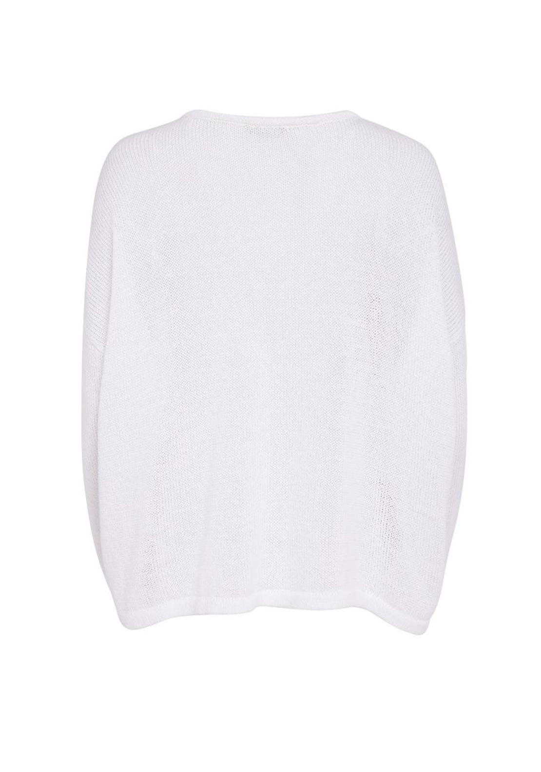 Naya Whtie/Grey Spot Print Round Neck Organic Knit